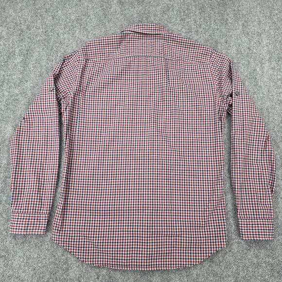 Hugo Boss Shirt Men Large Check Boss Orange Roll Tab Sleeve Casual Cotton Preppy - Picture 3 of 16